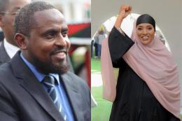 Photocollage of Abduba Dida and his wife Amina Halake.
